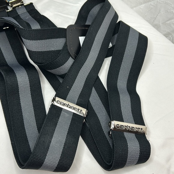 NWT CARHARTT black and gray striped flex adjustable suspenders. Size 52. - Picture 5 of 10